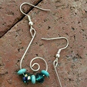 Blue Chip Natural Bead Earrings